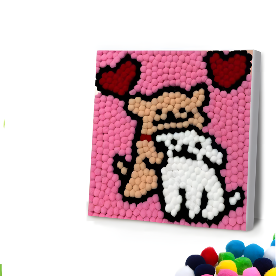 Pompom Ball Mosaic Art